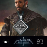 Tozkoparan The Archer Bow and Arrow Model Square Cut Silver Necklace